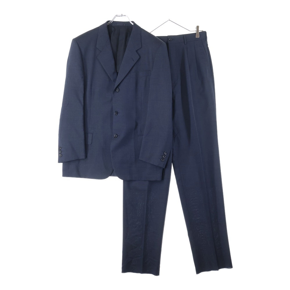 COMME des GARCONS HOMME DEUX(コムデギャルソン オムドゥ) 02SS キュプラ テーラードジャケット スラックスパンツ セットアップ ネイビー DE-J014 DE-P013 AD2001
