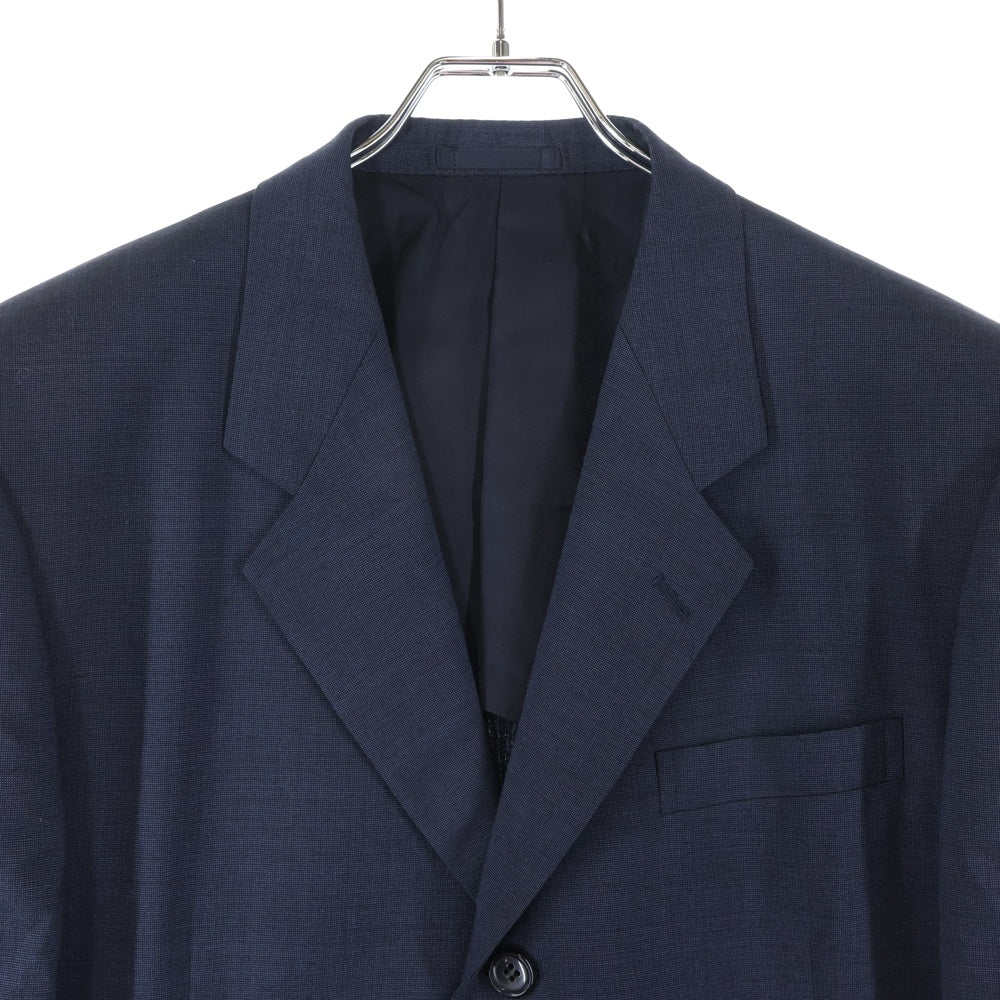 COMME des GARCONS HOMME DEUX(コムデギャルソン オムドゥ) 02SS キュプラ テーラードジャケット スラックスパンツ セットアップ ネイビー DE-J014 DE-P013 AD2001