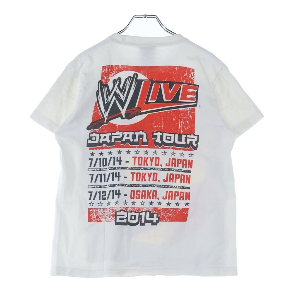 NO BRAND(ノーブランド) WWE HULKMANIA 2014 ハルクホーガン プリント 半袖Tシャツ カットソー ホワイト