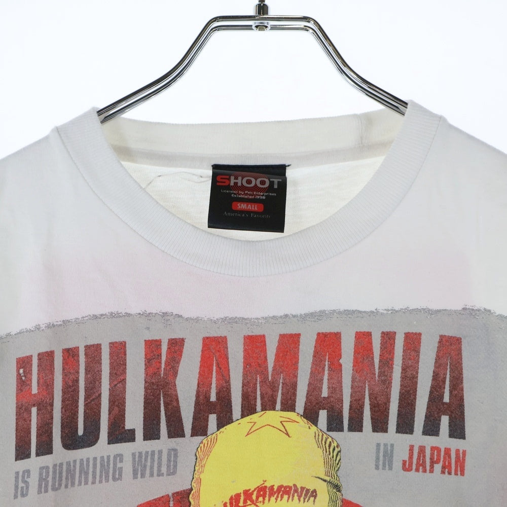 NO BRAND(ノーブランド) WWE HULKMANIA 2014 ハルクホーガン プリント 半袖Tシャツ カットソー ホワイト