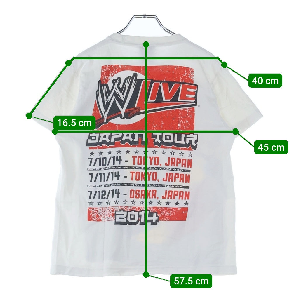 NO BRAND(ノーブランド) WWE HULKMANIA 2014 ハルクホーガン プリント 半袖Tシャツ カットソー ホワイト