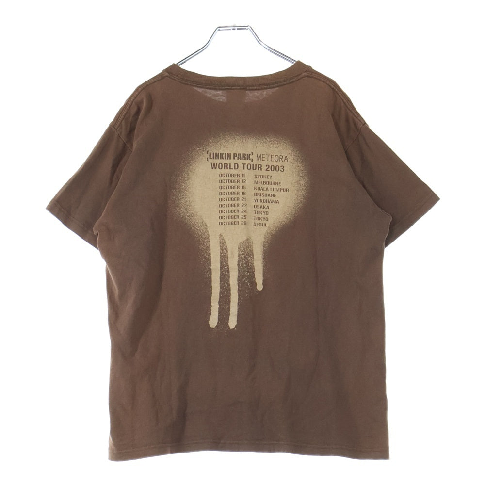 VINTAGE(ヴィンテージ) MATFIA'S VINTAGE LINKIN PARK METEORA WORLD TOUR 2003 ヴィンテージ リンキンパーク メテオラ ワールドツアー プリント 半袖Tシャツ カットソー ブラウン