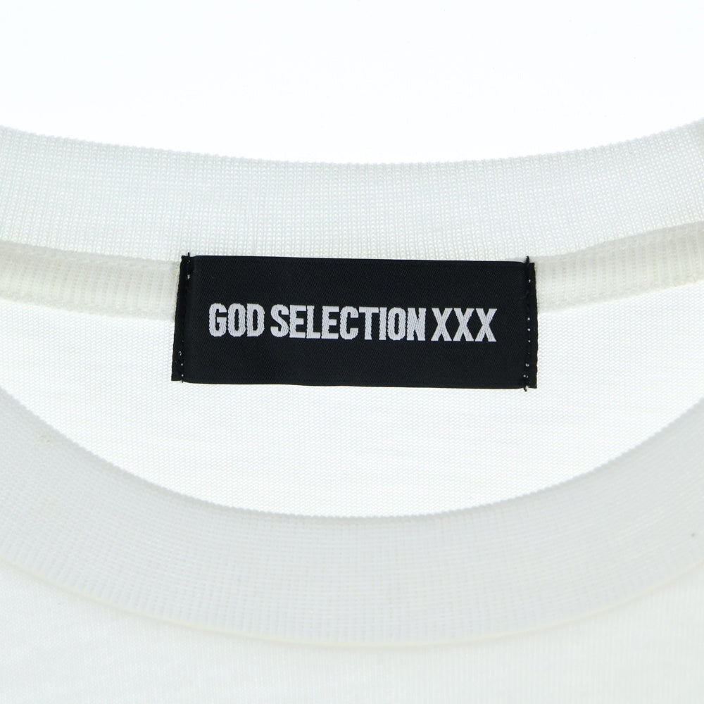 GOD SELECTION XXX(ゴッドセレクショントリプルエックス) 9周年記念 Miranda Kerr Tee ミランダカー プリント クルーネック 半袖Tシャツ カットソー ホワイト