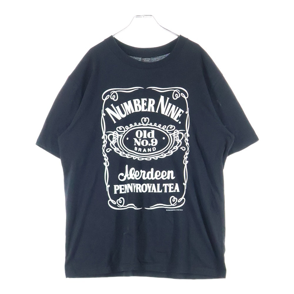 NUMBER (N)INE(ナンバーナイン) 03SS カート期 ABERDEEN PENNYROYAL TEA T-SHIRT アバディーン ペニーロイヤルティー プリント クルーネック 半袖Tシャツ カットソー ブラック