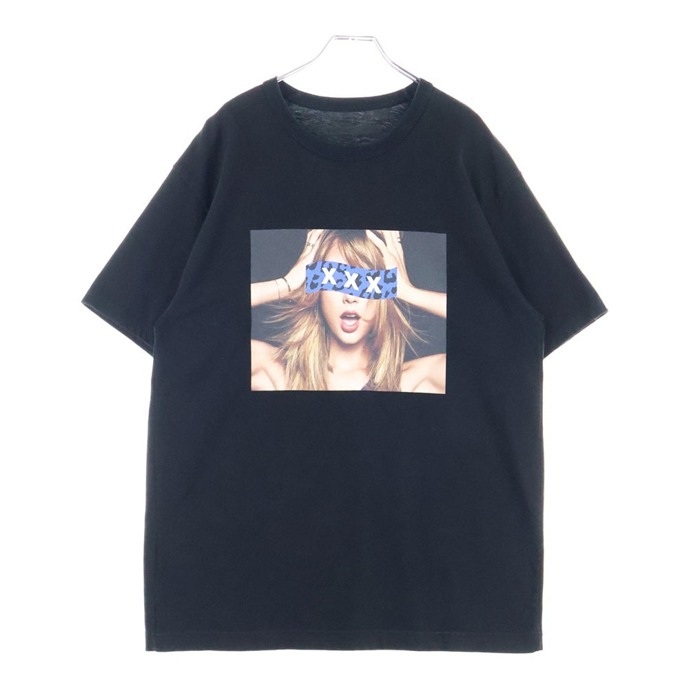 GOD SELECTION XXX(ゴッドセレクショントリプルエックス) Taylor Swift Tee テイラー スウィフト プリント クルーネック 半袖Tシャツ カットソー ブラック