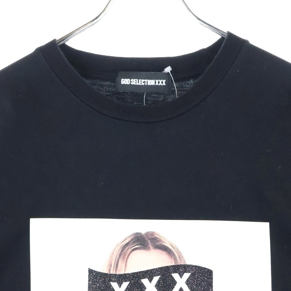 GOD SELECTION XXX(ゴッドセレクショントリプルエックス) ×FRAGMENT DESIGN 10周年記念 Kate Moss Tee フラグメントデザイン ケイトモス プリント クルーネック 半袖Tシャツ カットソー ブラック
