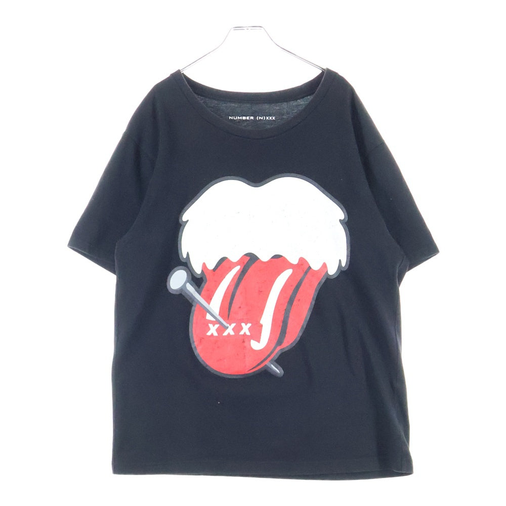 NUMBER (N)INE(ナンバーナイン) ×GOD SELECTION XXX ゴッドセレクション カート期 モチーフ プリント クルーネック 半袖Tシャツ カットソー ブラック