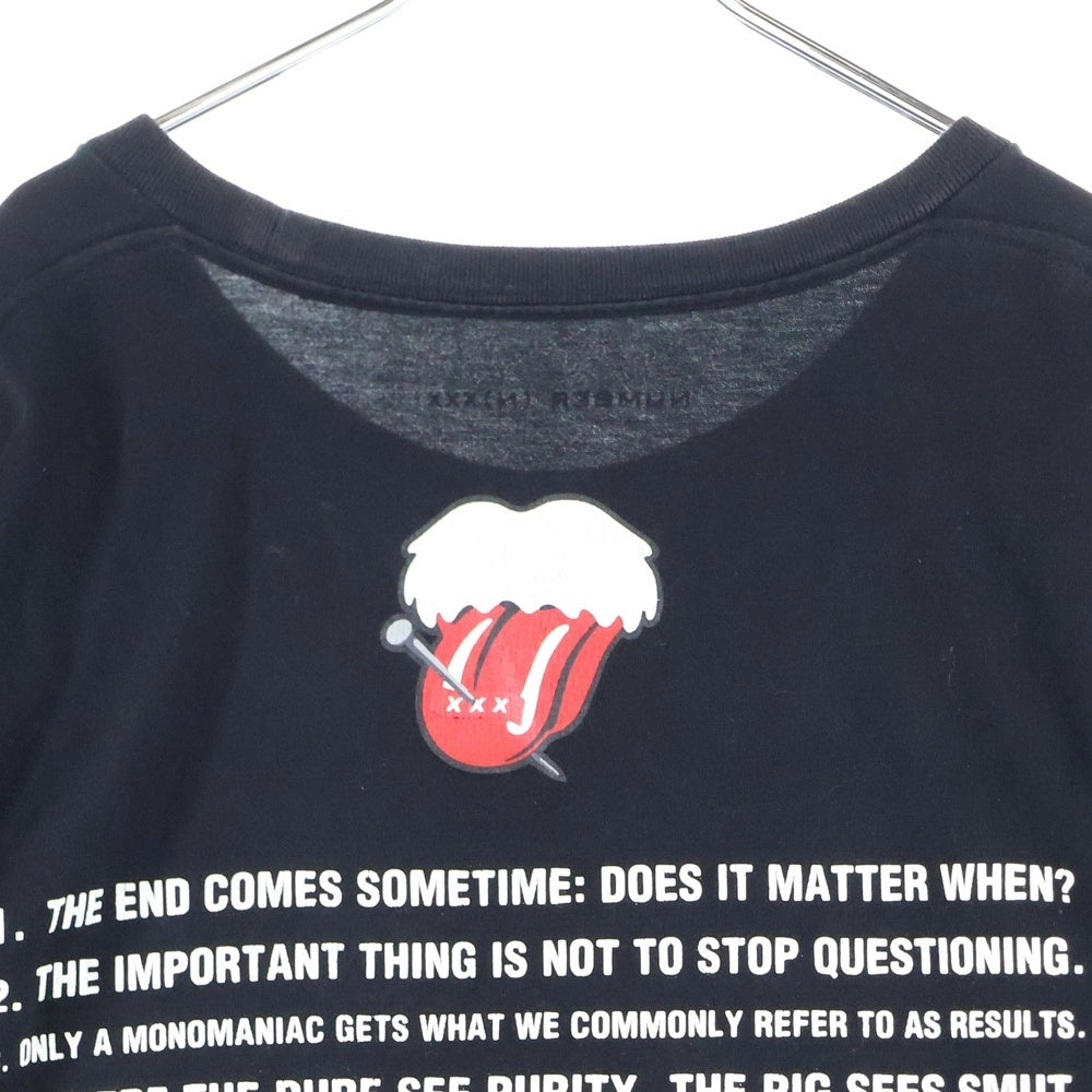 NUMBER (N)INE(ナンバーナイン) ×GOD SELECTION XXX ゴッドセレクション カート期 モチーフ プリント クルーネック 半袖Tシャツ カットソー ブラック