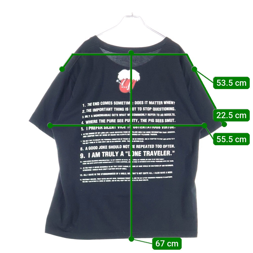 NUMBER (N)INE(ナンバーナイン) ×GOD SELECTION XXX ゴッドセレクション カート期 モチーフ プリント クルーネック 半袖Tシャツ カットソー ブラック