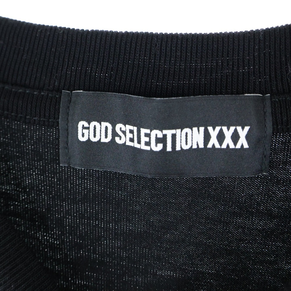 GOD SELECTION XXX(ゴッドセレクショントリプルエックス) 名古屋限定 Kate Moss Tee ケイトモス プリント クルーネック 半袖Tシャツ カットソー ブラック/オレンジ