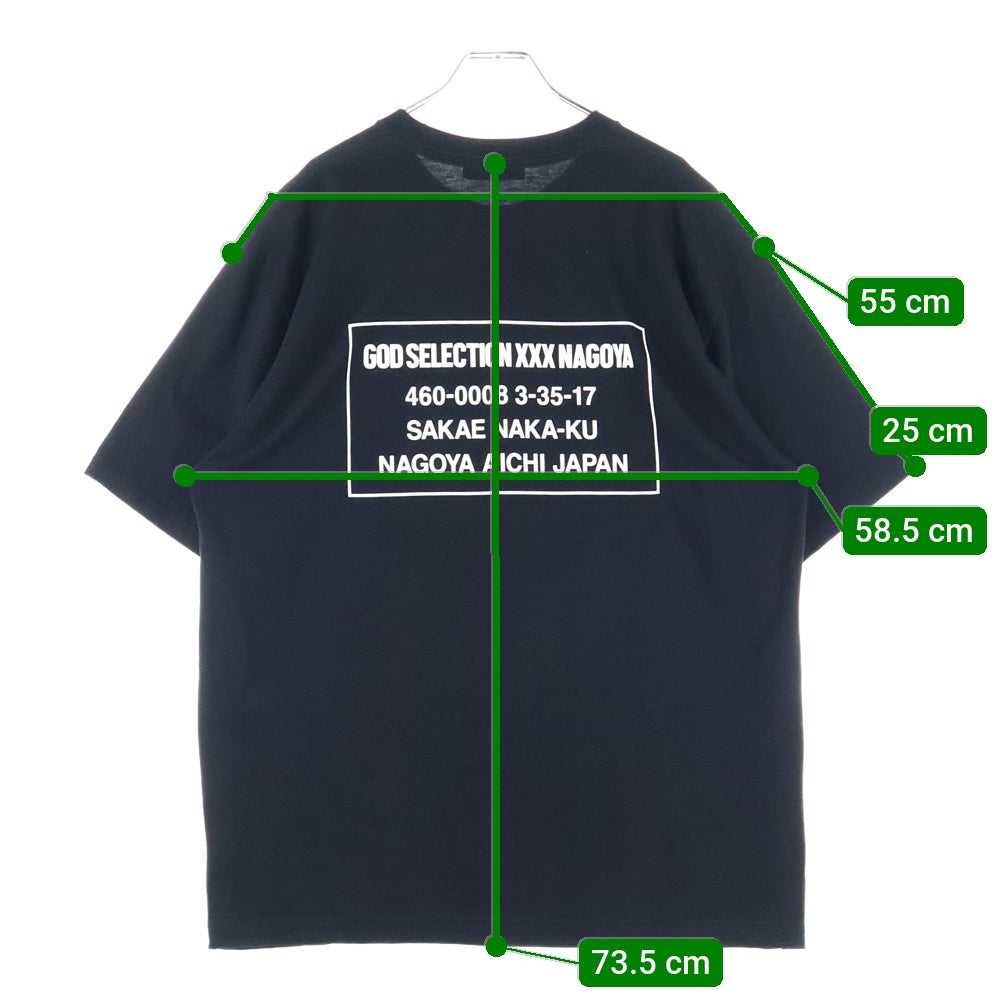 GOD SELECTION XXX(ゴッドセレクショントリプルエックス) 名古屋限定 Kate Moss Tee ケイトモス プリント クルーネック 半袖Tシャツ カットソー ブラック/オレンジ