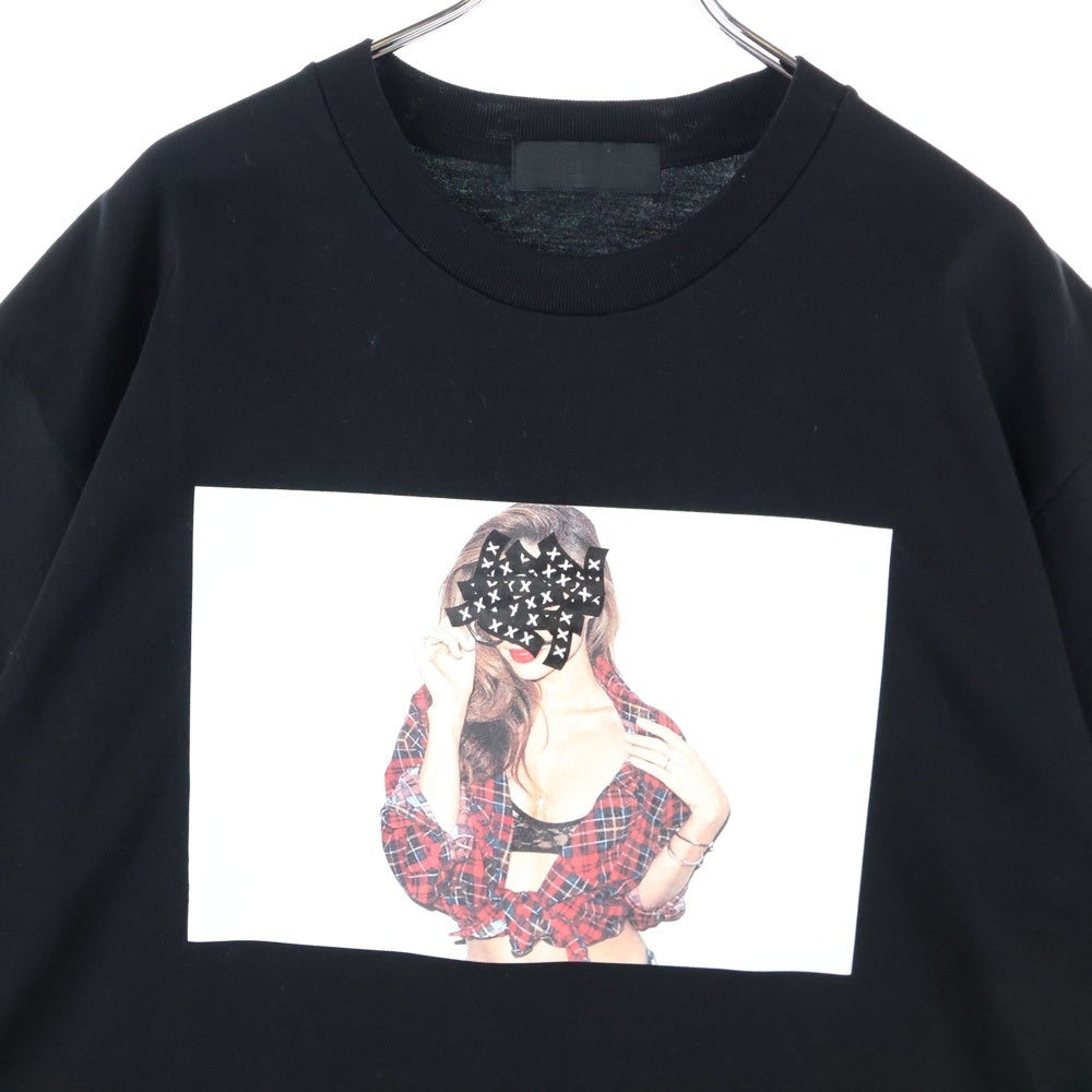 GOD SELECTION XXX(ゴッドセレクショントリプルエックス) Miranda Kerr Tee ミランダカー プリント クルーネック 半袖Tシャツ カットソー ブラック