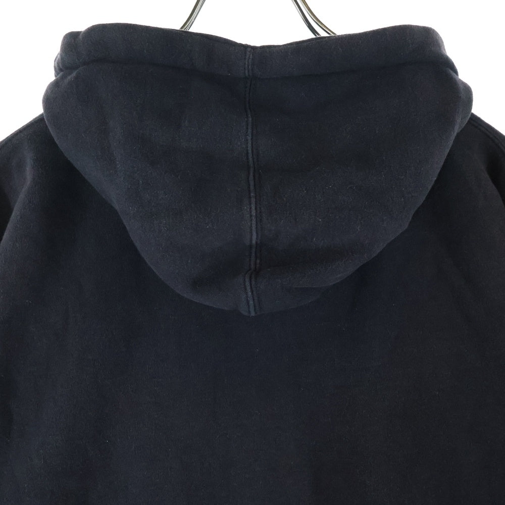 STUSSY(ステューシー) フロントロゴエンブロイダリー ジップアップ フーディー パーカー ブラック/レッド