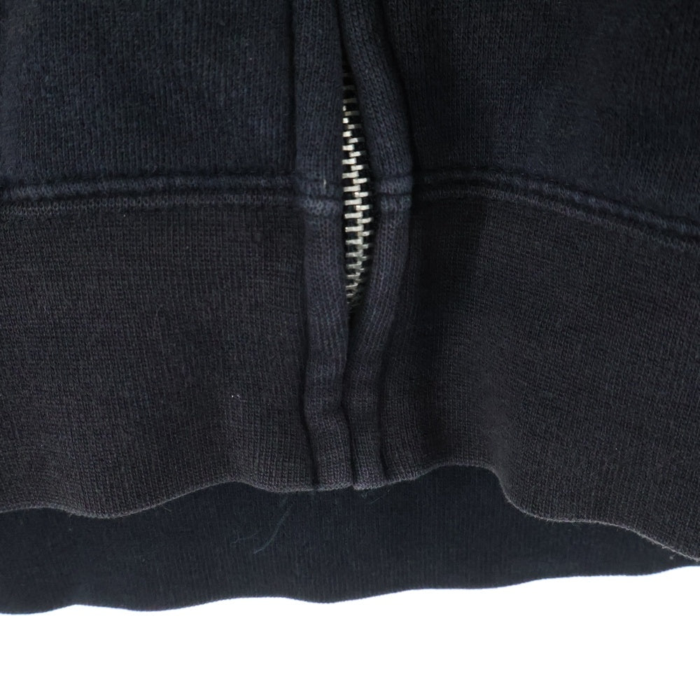 STUSSY(ステューシー) フロントロゴエンブロイダリー ジップアップ フーディー パーカー ブラック/レッド