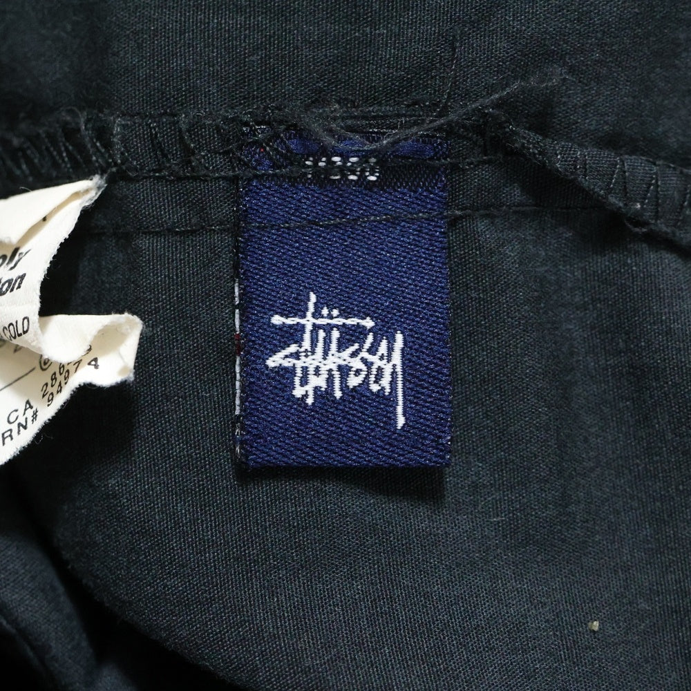 STUSSY(ステューシー) 90-00S OLD TECHNO WORK SHIRT オールド テクノワーク スナップボタン 長袖シャツ ブラック