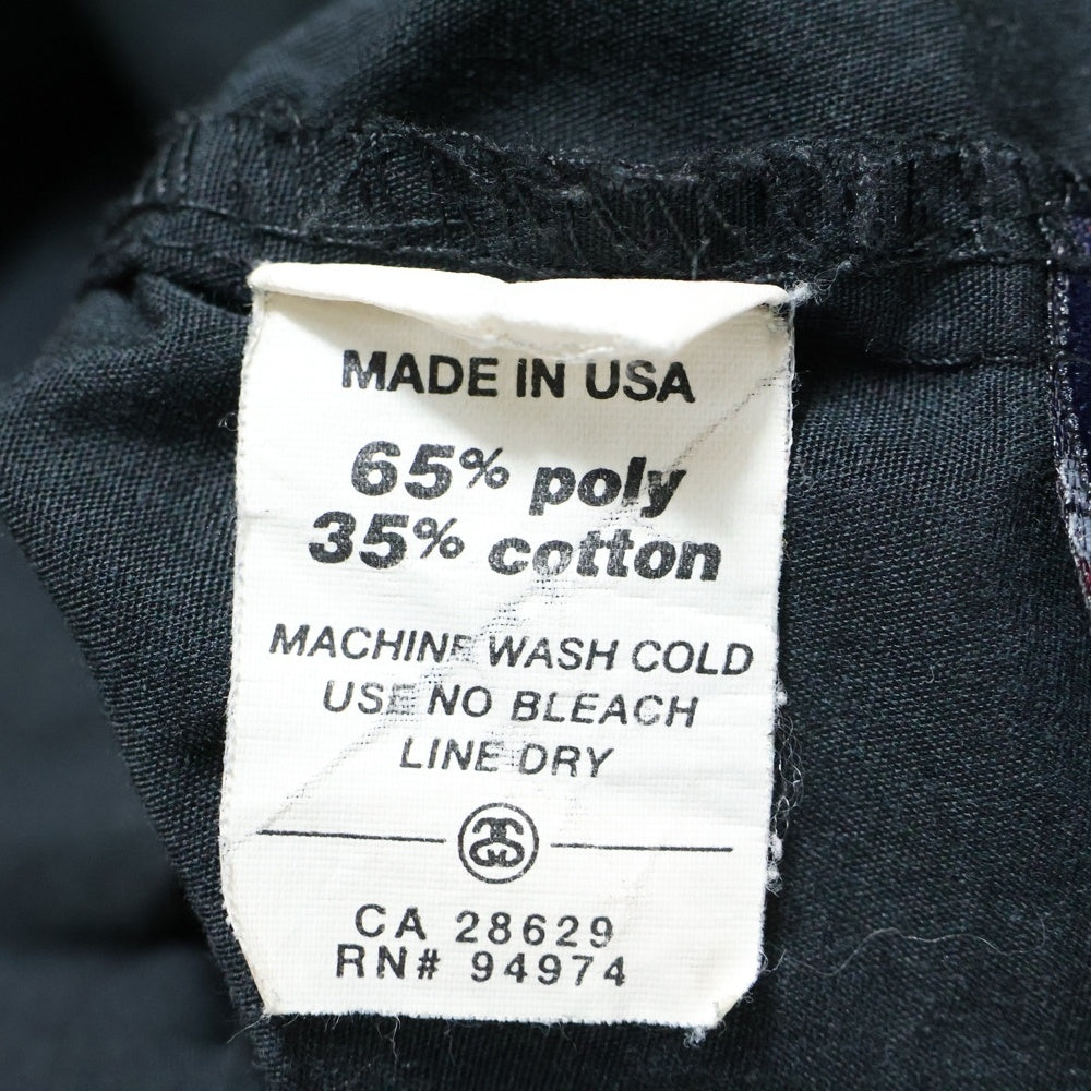 STUSSY(ステューシー) 90-00S OLD TECHNO WORK SHIRT オールド テクノワーク スナップボタン 長袖シャツ ブラック