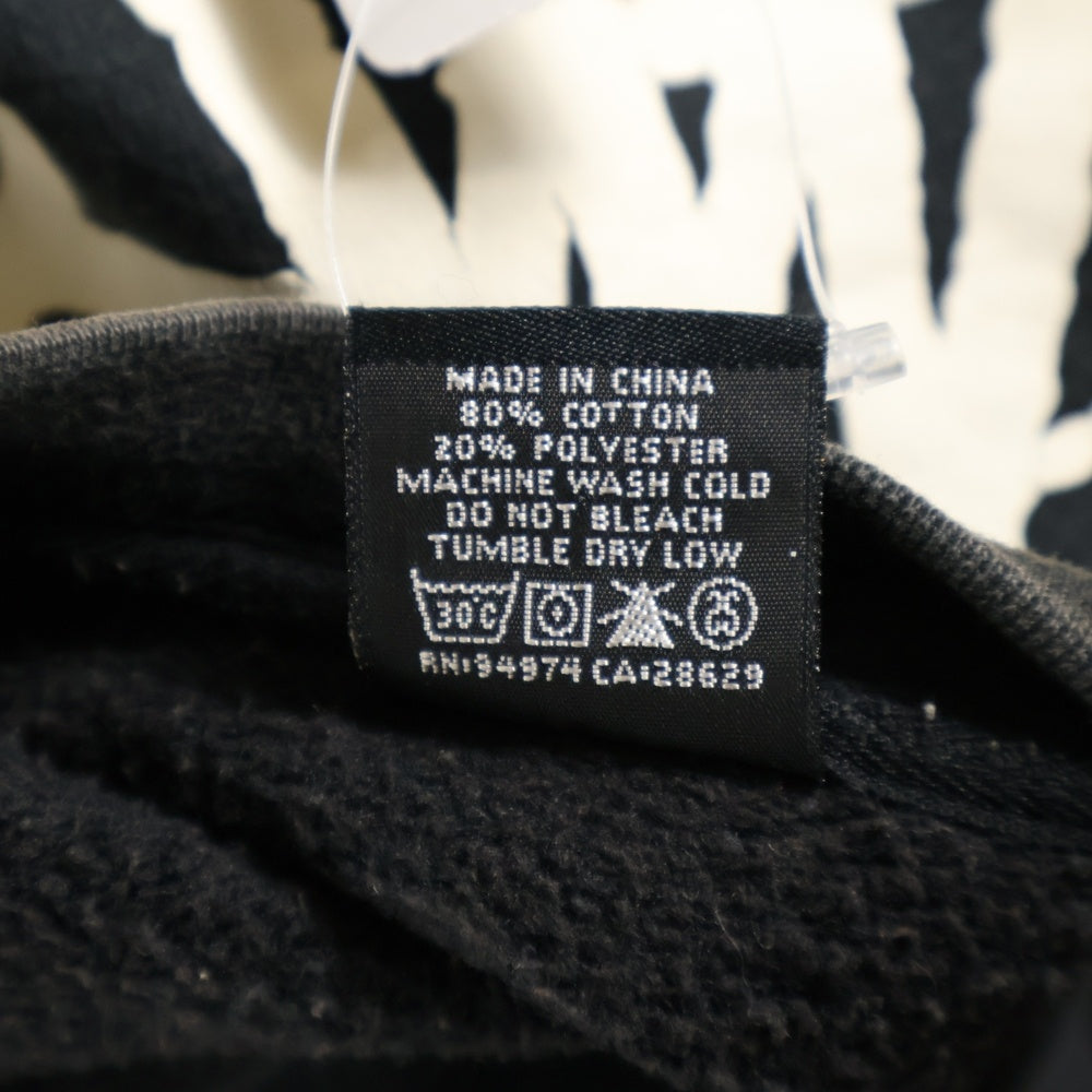 STUSSY(ステューシー) 8ボール スエードロゴ クルーネック スウェット トレーナー ブラック