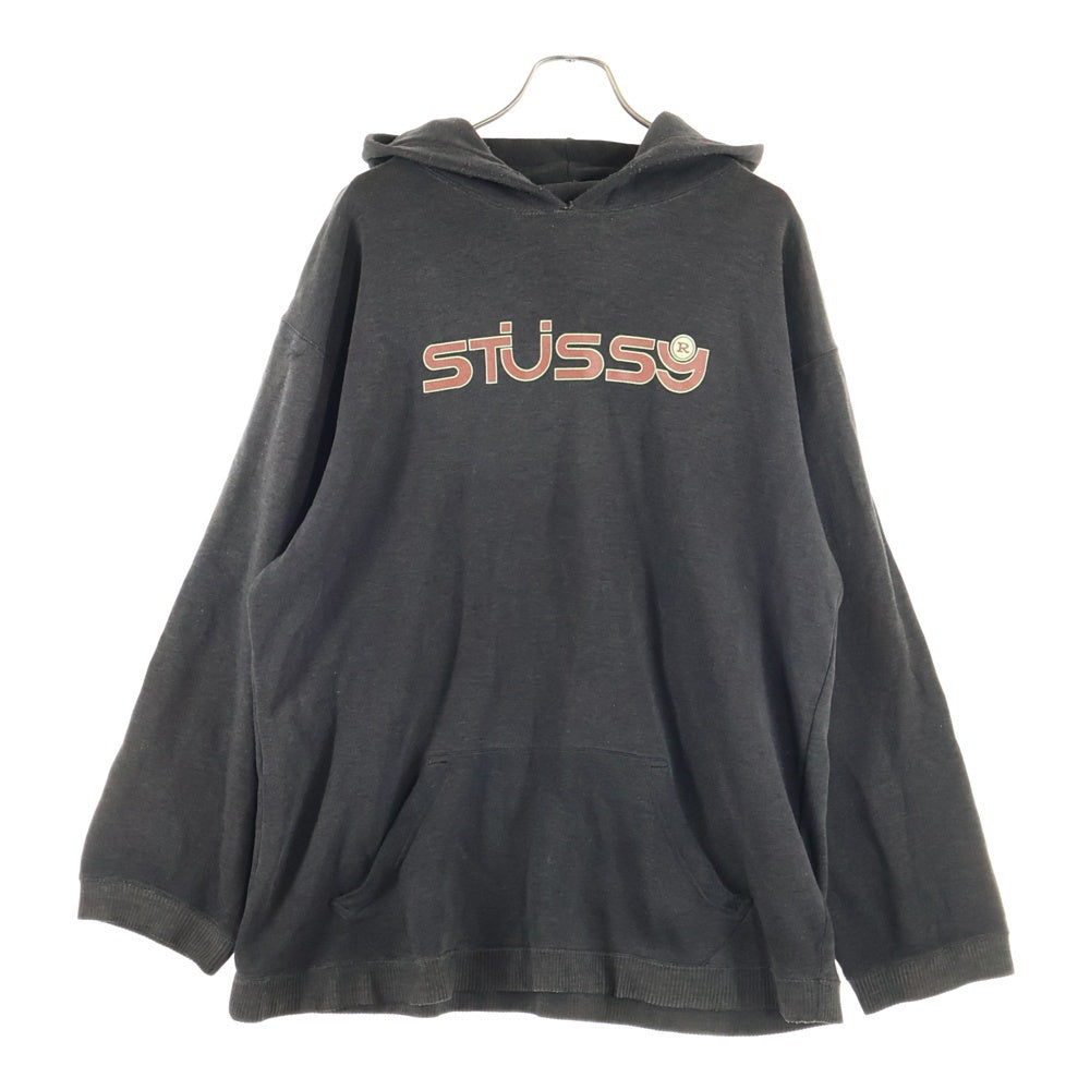 STUSSY(ステューシー) 90S OLD オールド ロゴプリント プルオーバーフーディー パーカー スウェット ブラック/レッド