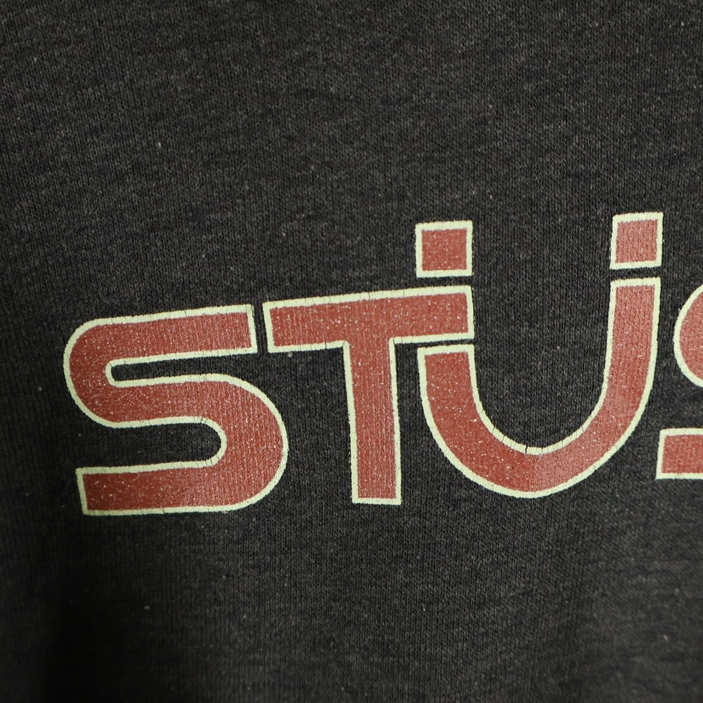 STUSSY(ステューシー) 90S OLD オールド ロゴプリント プルオーバーフーディー パーカー スウェット ブラック/レッド