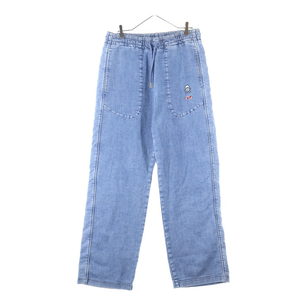 DIESEL(ディーゼル) D-MARTIANS-NE SWEAT JEANS ロゴパッチ スウェット デニム パンツ インディゴ A03924