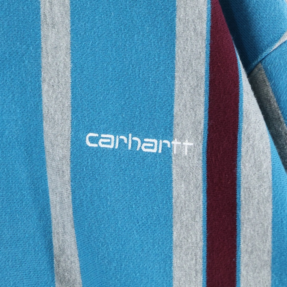 CARHARTT(カーハート) BLANKET STRIPES SWEATSHIRT ブランケットストライプ クルーネック スウェットシャツ トレーナー ブルー
