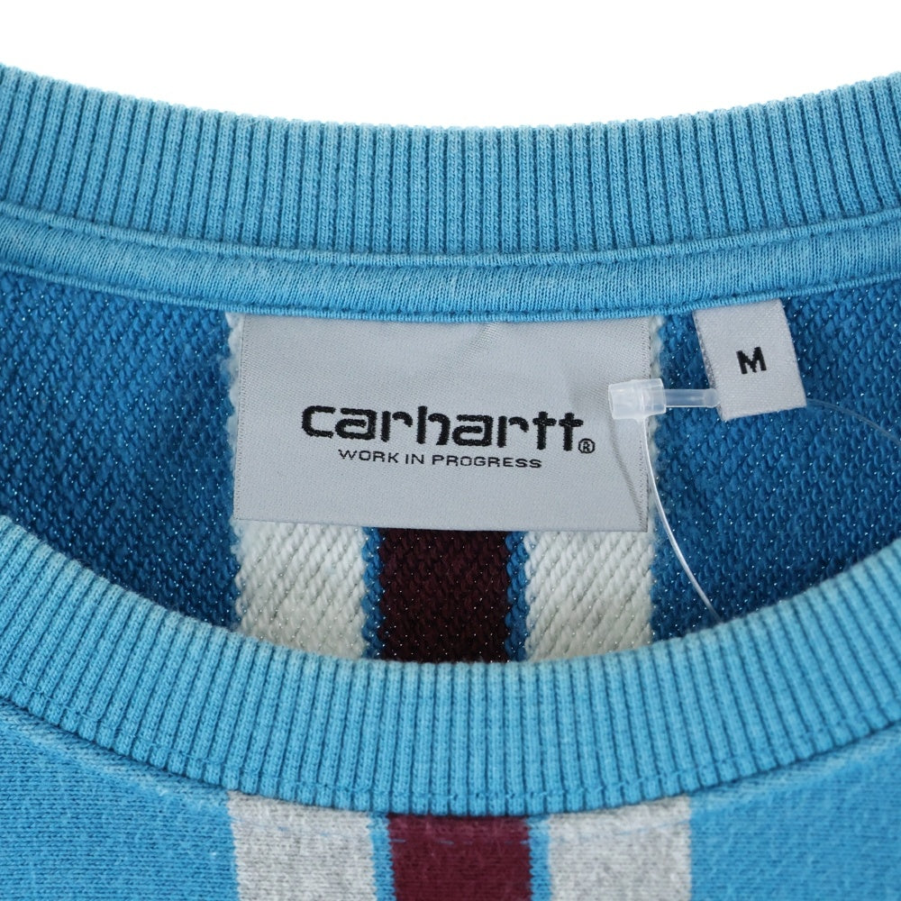 CARHARTT(カーハート) BLANKET STRIPES SWEATSHIRT ブランケットストライプ クルーネック スウェットシャツ トレーナー ブルー