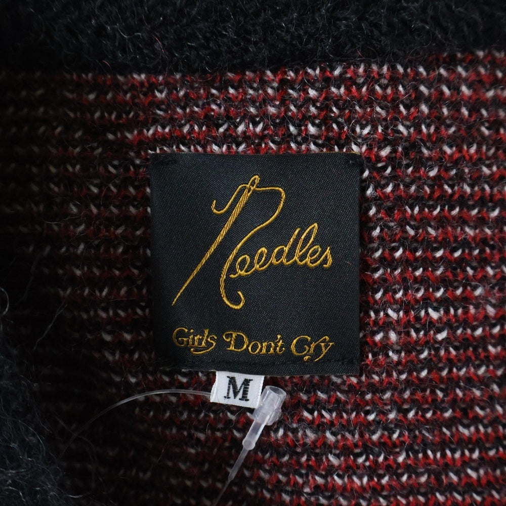 Needles(ニードルス) 20AW ×GIRLS DON'T CRY ガールズドントクライ ハート モヘア ニット カーディガン ブラック/レッド HM412