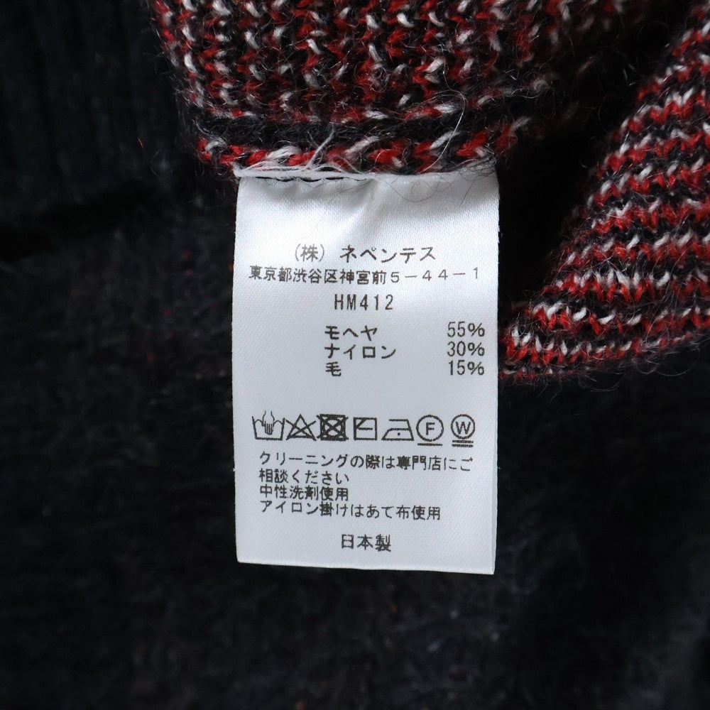 Needles(ニードルス) 20AW ×GIRLS DON'T CRY ガールズドントクライ ハート モヘア ニット カーディガン ブラック/レッド HM412