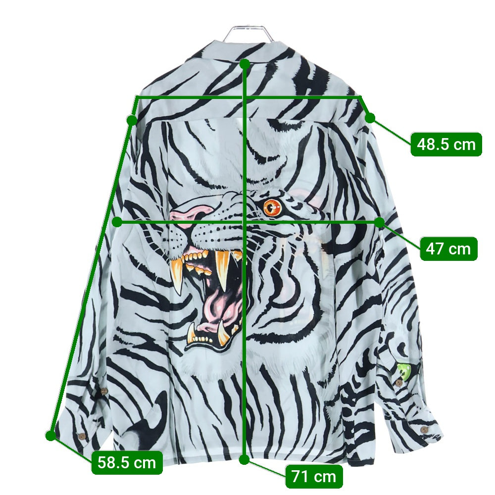 WACKO MARIA(ワコマリア) 22AW TIMLEHI L/S HAWAIIAN SHIRT ティムレヒ ハワイアン 総柄 長袖シャツ グレー TIMLEHI-WM-HI33