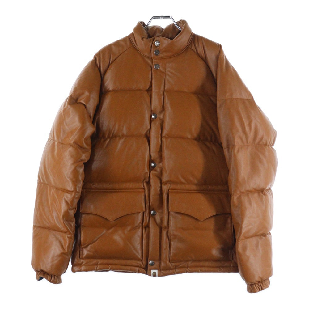 A BATHING APE(アベイシングエイプ) 復刻 シープスキン レザー ダウンジャケット ブラウン 001HJH701007M