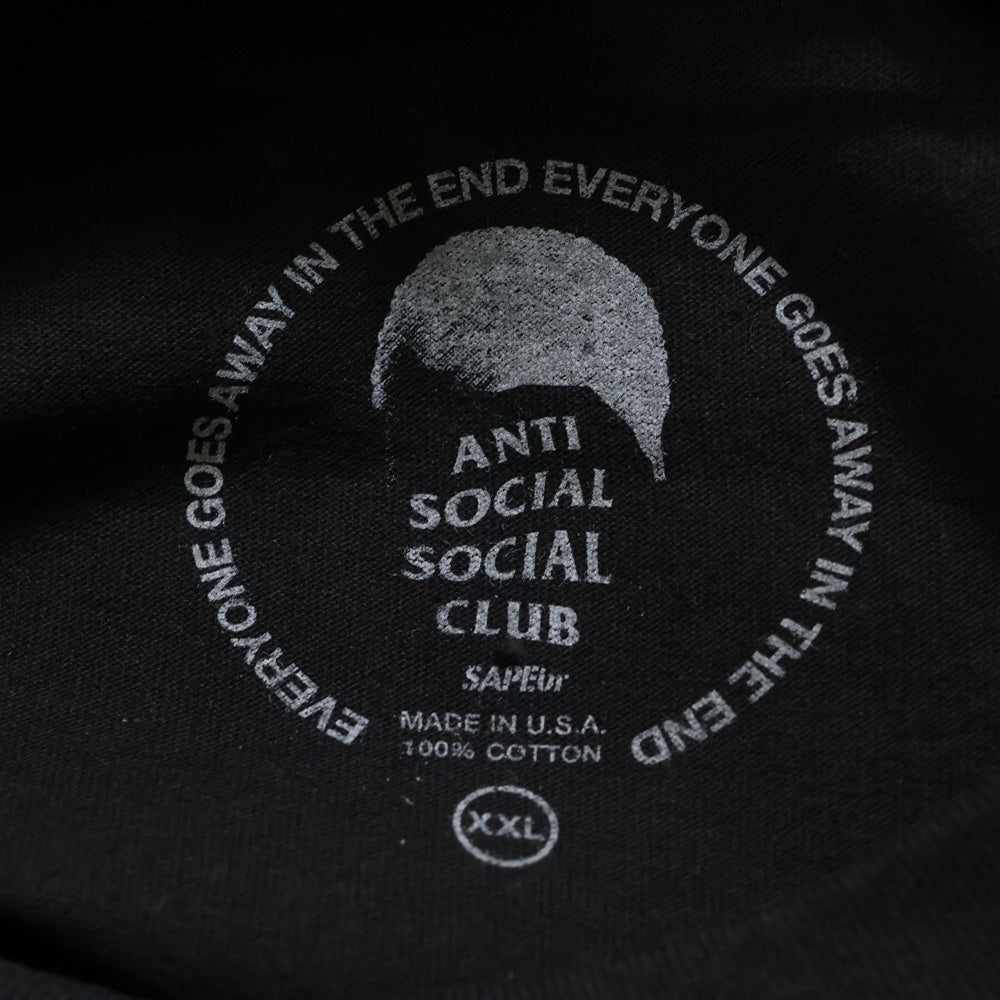 ANTI SOCIAL SOCIAL CLUB(アンチソーシャルソーシャルクラブ) ×SAPEUR サプール ロゴプリント 半袖Tシャツ カットソー ブラック