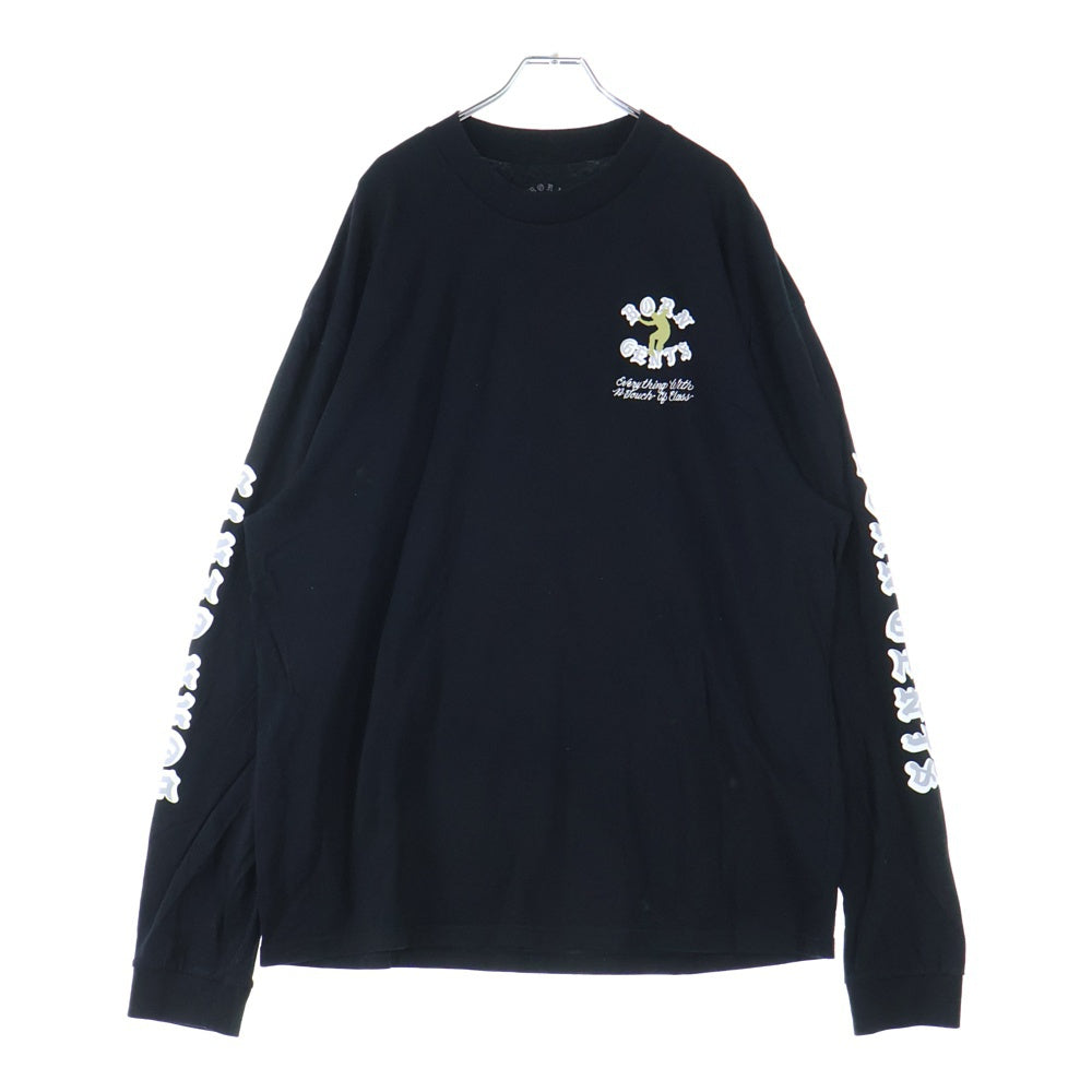BORN X RAISED(ボーンアンドレイズド) プリント 長袖Tシャツ カットソー ブラック