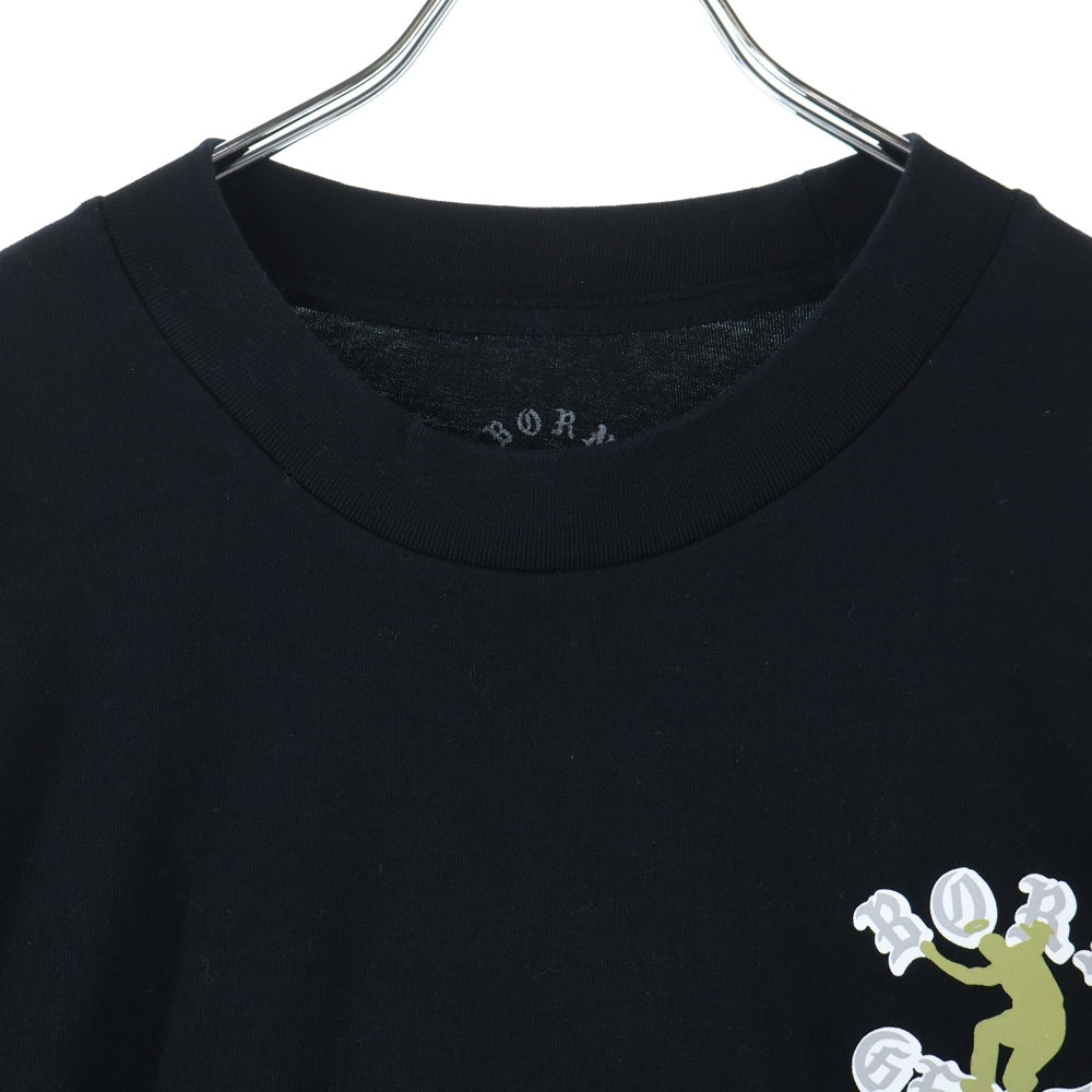BORN X RAISED(ボーンアンドレイズド) プリント 長袖Tシャツ カットソー ブラック