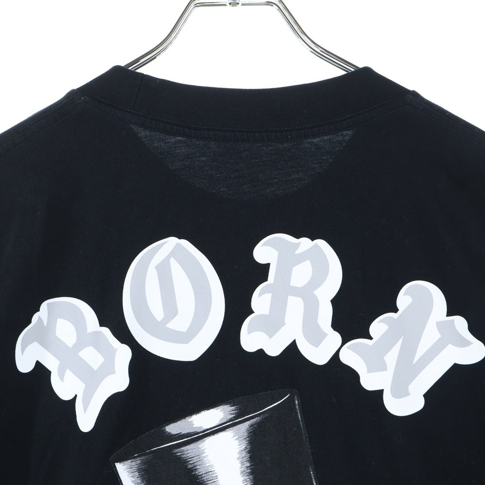BORN X RAISED(ボーンアンドレイズド) プリント 長袖Tシャツ カットソー ブラック