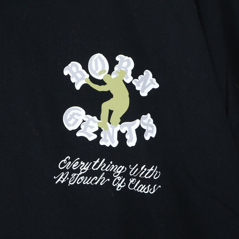 BORN X RAISED(ボーンアンドレイズド) プリント 長袖Tシャツ カットソー ブラック