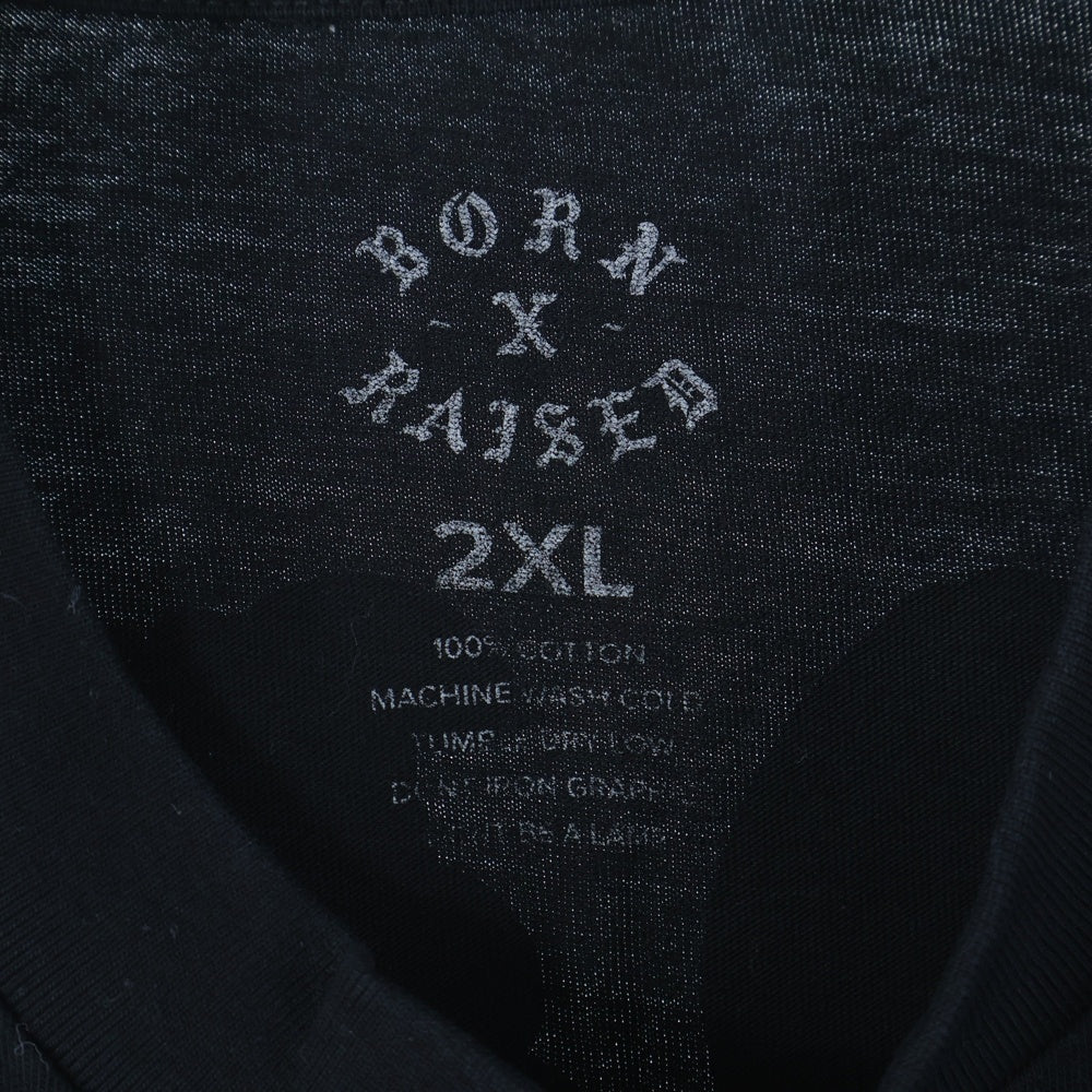 BORN X RAISED(ボーンアンドレイズド) プリント 長袖Tシャツ カットソー ブラック