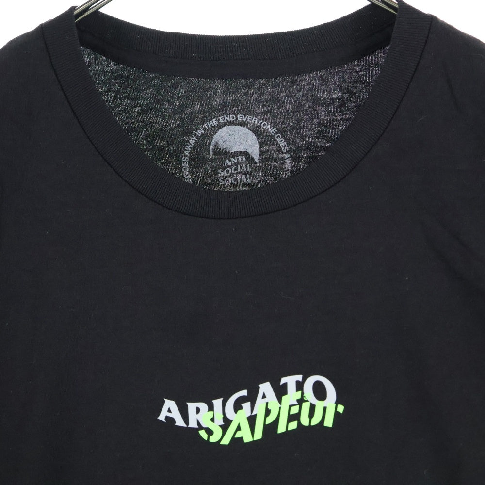 ANTI SOCIAL SOCIAL CLUB(アンチソーシャルソーシャルクラブ) ×SAPEUR サプール ロゴプリント 半袖Tシャツ カットソー ブラック