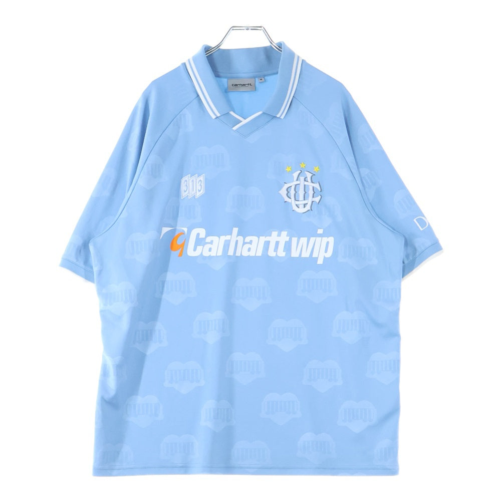 Carhartt WIP(カーハート ダブリューアイピー) FOOTBALL HEART TRAIN JACQUARD T-SHIRT フットボール ハートトレインジャガード 襟付き半袖Tシャツ カットソー I034625.2UH.XX.03