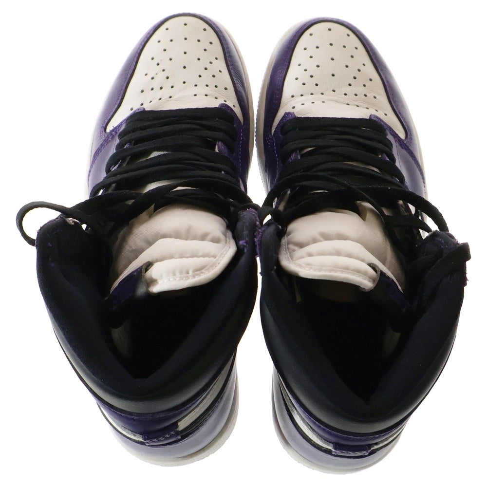 NIKE(ナイキ) AIR JORDAN 1 RETRO HIGH OG COURT PURPLE エアジョーダン1 コートパープル ハイカットスニーカー ホワイト/パープル US9.5/27.5cm 555088-500