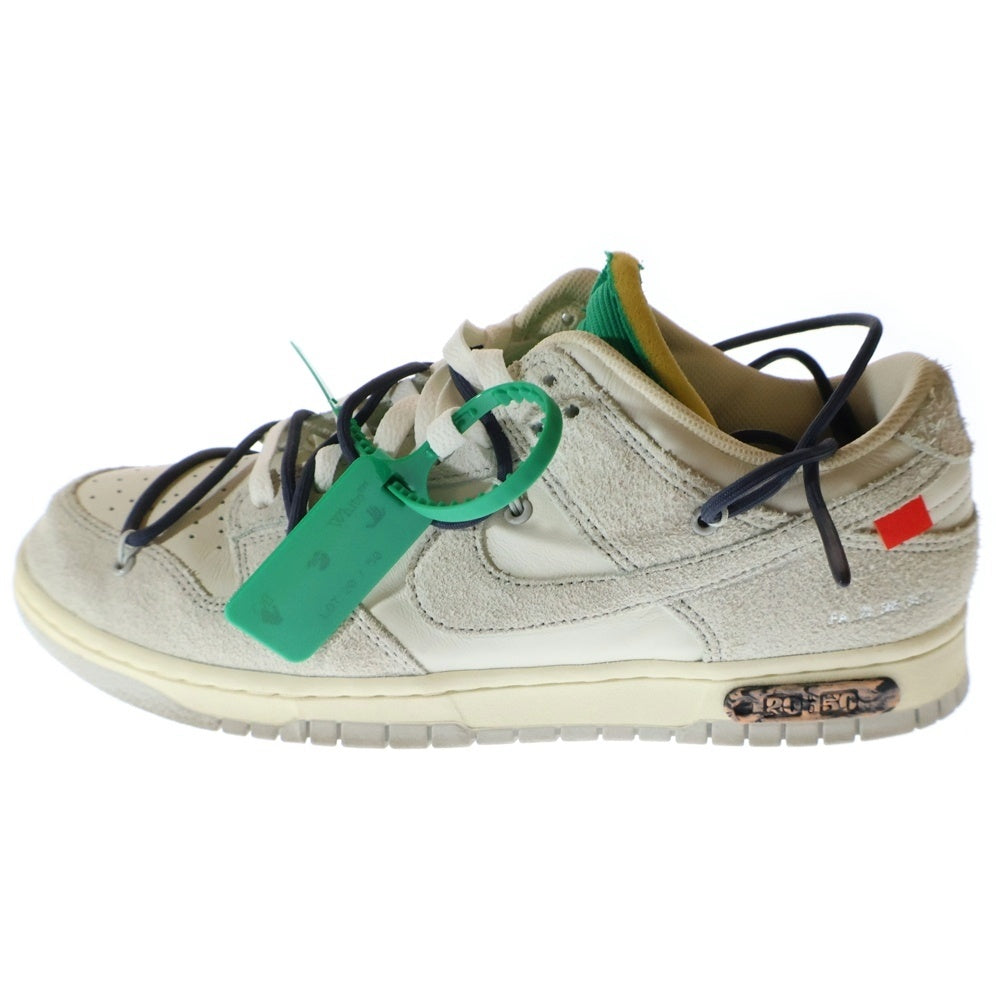 NIKE(ナイキ) ×OFF WHITE DUNK LOW The 50 Collection Lot 20 DJ0950-115 オフホワイト ダンクロー ローカットスニーカーシューズ グレー/グリーン US10/28.0cm