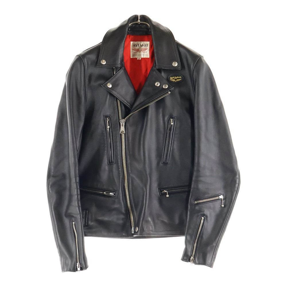Lewis Leathers(ルイスレザー) 391 LIGHTNING REGULAR FIT HORSEHIDE ライトニング タイトフィット 内側キルティング ライダースジャケット ブラック/レッド #391