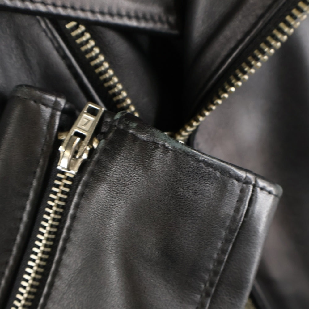 Lewis Leathers(ルイスレザー) 391 LIGHTNING REGULAR FIT HORSEHIDE ライトニング タイトフィット 内側キルティング ライダースジャケット ブラック/レッド #391
