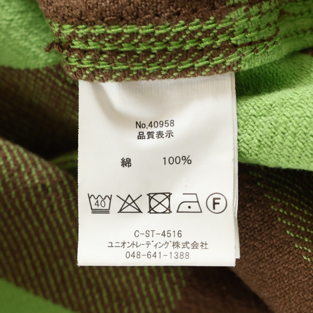 HOUSTON(ヒューストン) BLOCK CHECK VIYELLA SHIRT ブロックチェック ビエラ レギュラーカラー ボタンダウン ロングスリーブ 長袖シャツ グリーン/ブラウン 40958