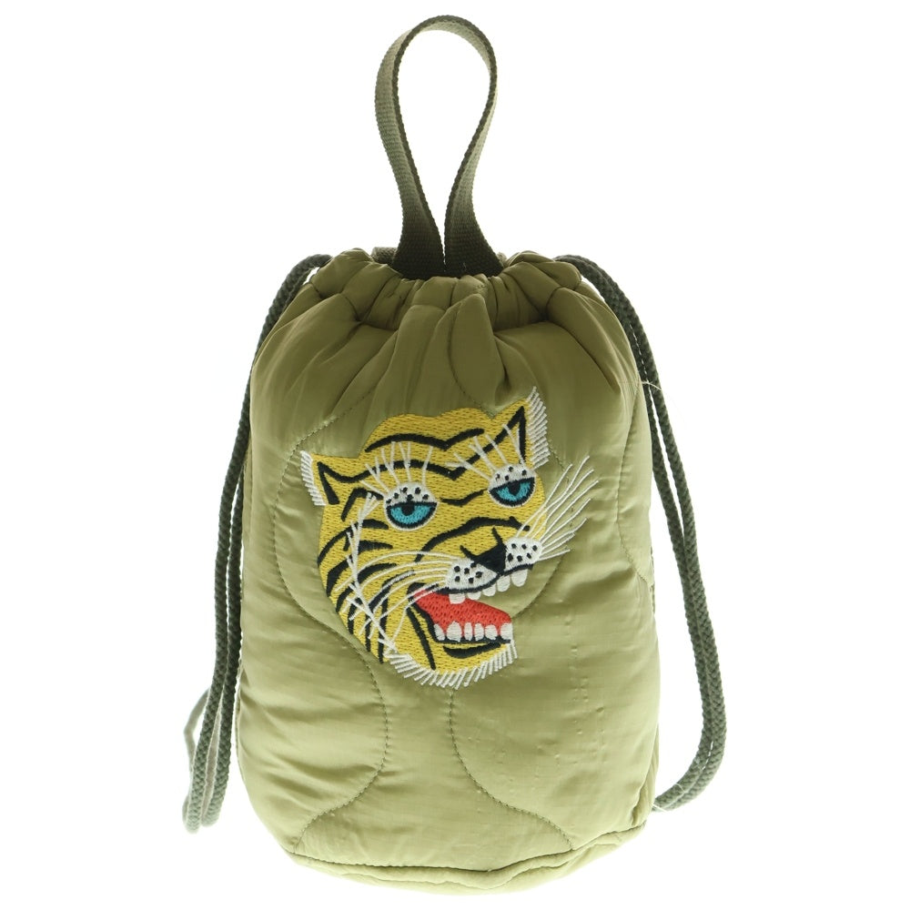 HOUSTON(ヒューストン) EMB QUILTING EFECT BAG タイガーエンブロイダリー キルティングエフェクト ハンドバッグ カーキー 6844