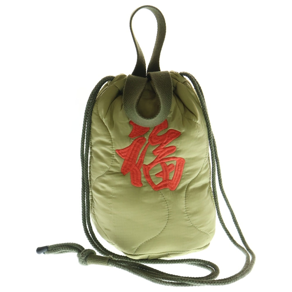 HOUSTON(ヒューストン) EMB QUILTING EFECT BAG タイガーエンブロイダリー キルティングエフェクト ハンドバッグ カーキー 6844