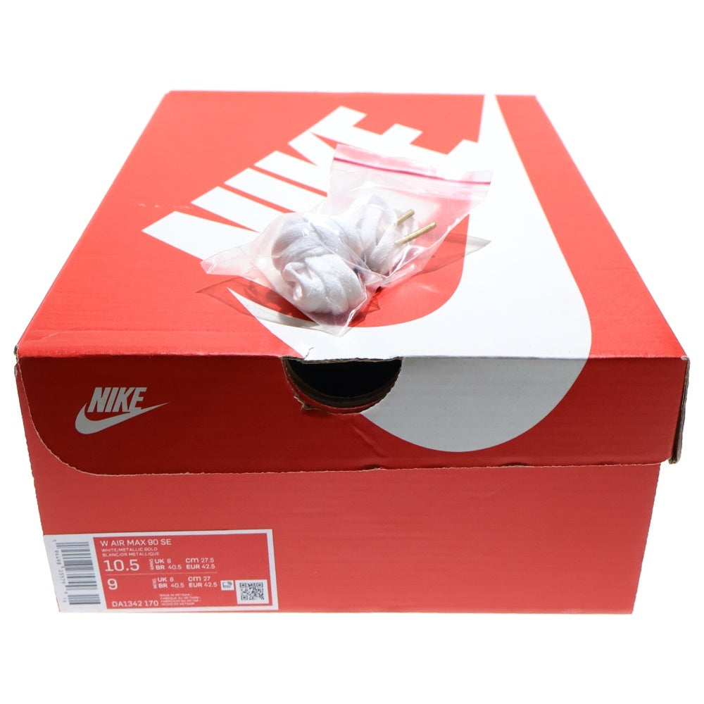 NIKE(ナイキ) WMNS WORLD WIDE PACK AIR MAX 90 KATAKANA WHITE METALIC GOLD ワールドワイドパック エアマックス90 ローカットスニーカー US10.5/27.5cm DA1342-170