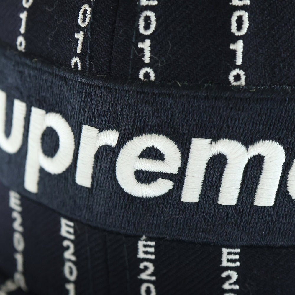 SUPREME(シュプリーム) 19SS ×NEW ERA Text Stripe Cap ニューエラ テキスト ストライプ柄 ベイスボールキャップ 帽子 ブラック