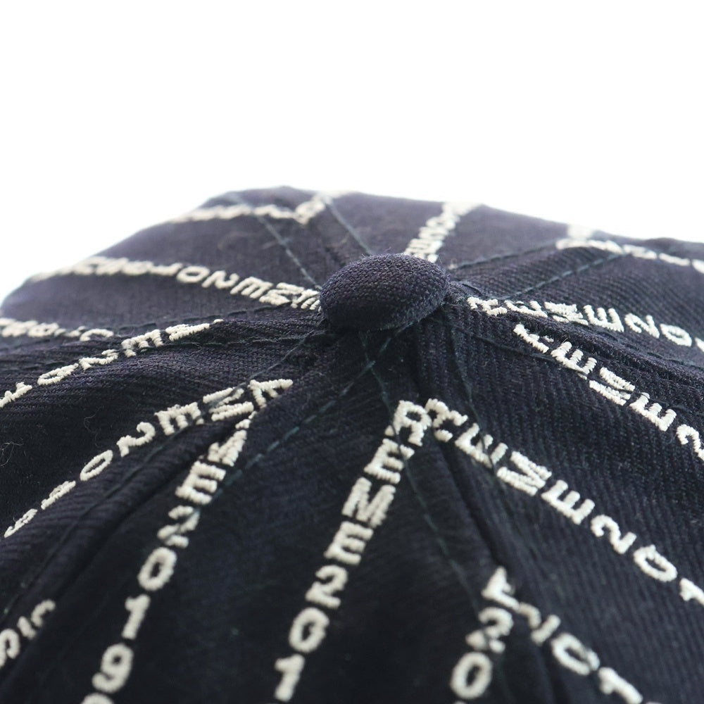 SUPREME(シュプリーム) 19SS ×NEW ERA Text Stripe Cap ニューエラ テキスト ストライプ柄 ベイスボールキャップ 帽子 ブラック