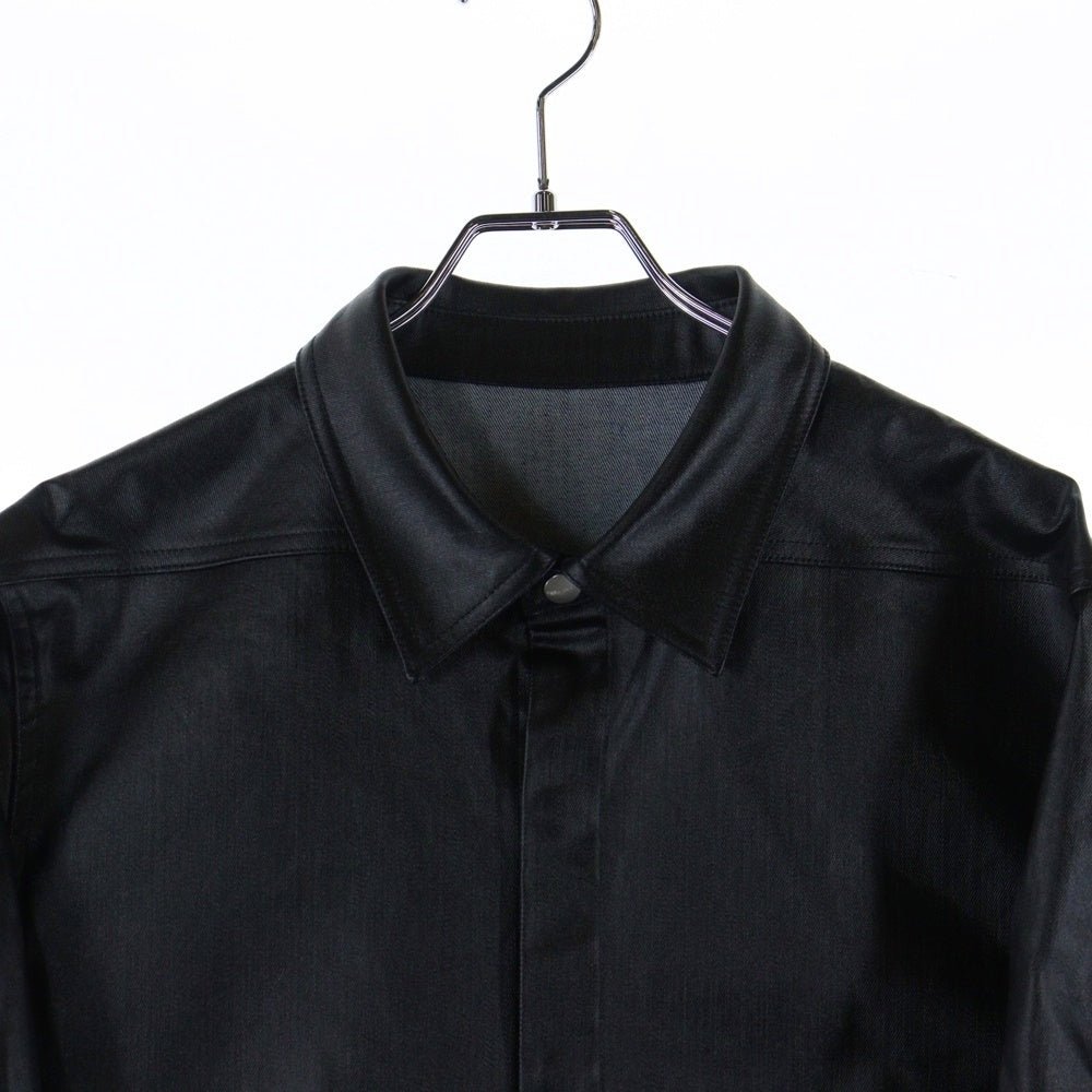 Rick Owens(リックオウエンス) 25SS TOURALICESHIRT ツアーアリス コーティングシャツジャケット ブラック RU01E5742-SCT