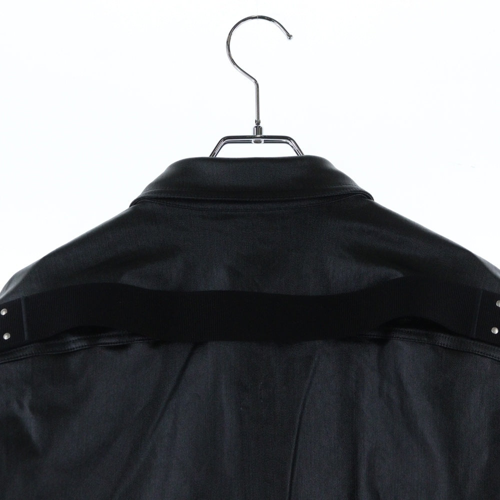 Rick Owens(リックオウエンス) 25SS TOURALICESHIRT ツアーアリス コーティングシャツジャケット ブラック RU01E5742-SCT